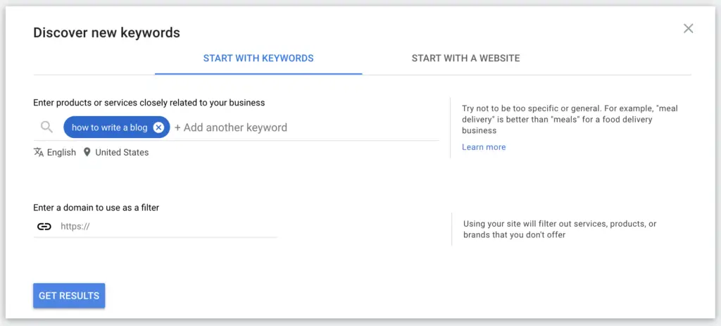 Google Ads - Keyword Planner