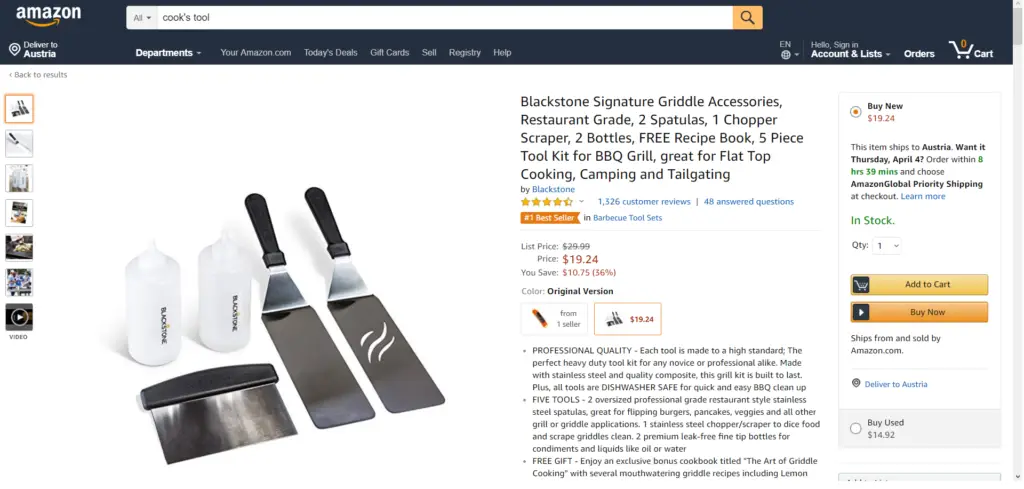 Formatting Amazon product title for cookware