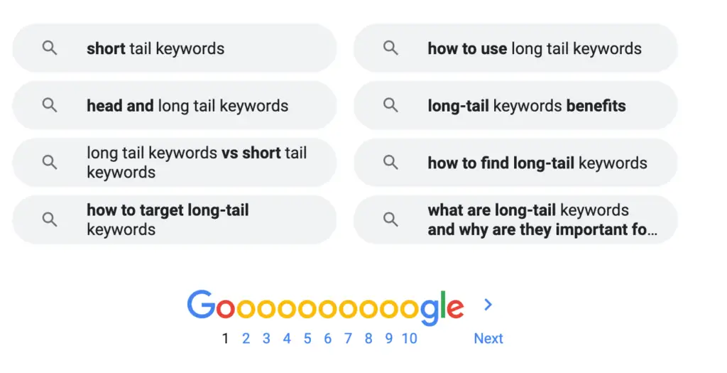 how to find long-tail keywords on Google